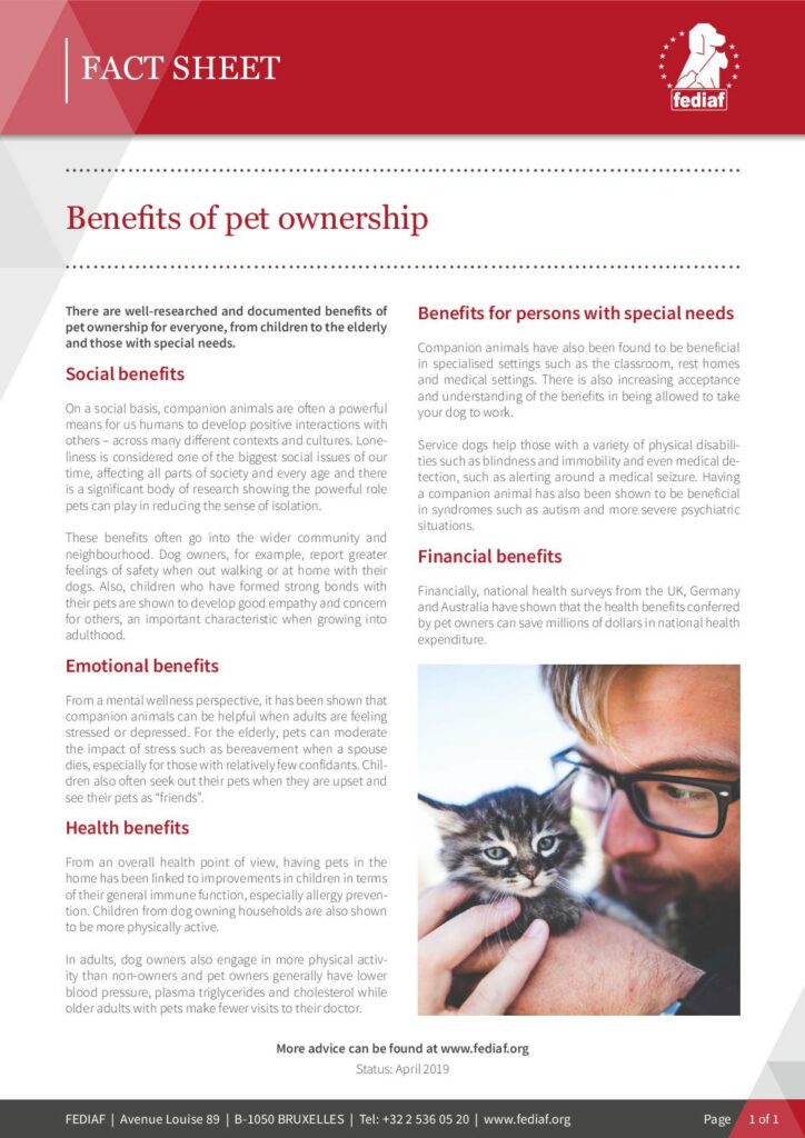 Benefits of pet ownership cover